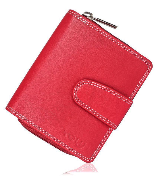 Tough Women Red Genuine Leather Wallet - Regular Size (11 Card Slots) - Red