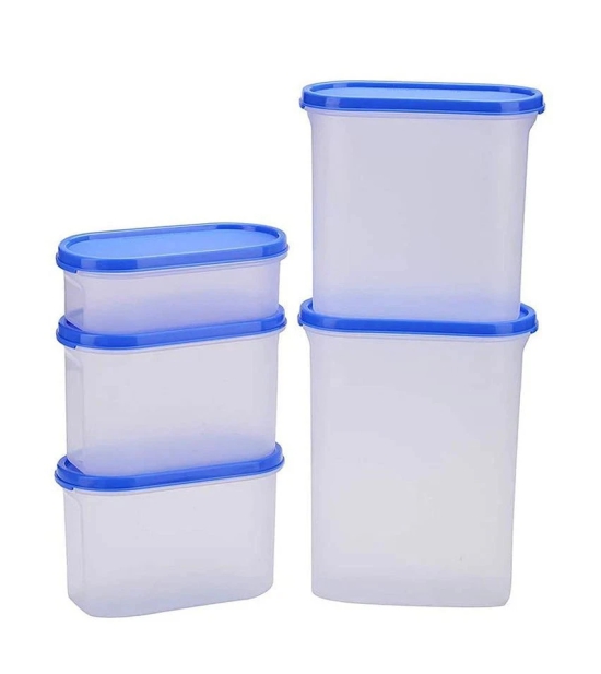 HOMETALES - Grocery/Food/Pasta Polyproplene Navy Blue Dal Container ( Set of 5 ) - Navy Blue