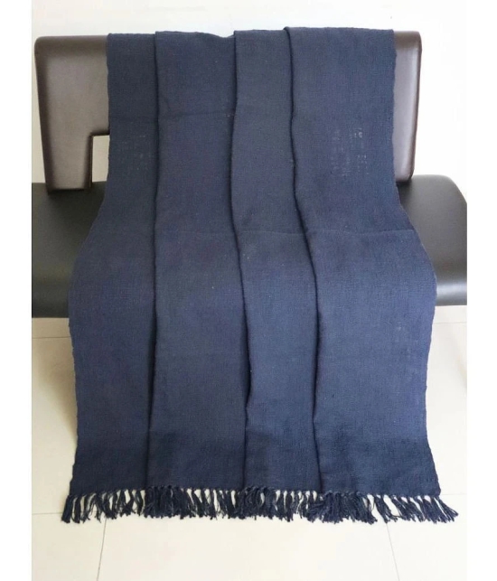 Hugs n Rugs - 3 Seater Cotton Throw ( Pack of 1 ) - Blue