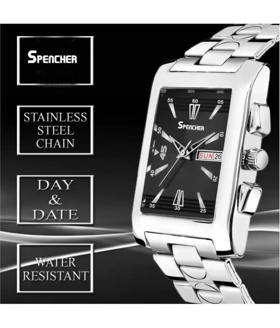 spencher Silver Stainless Steel Analog Mens Watch