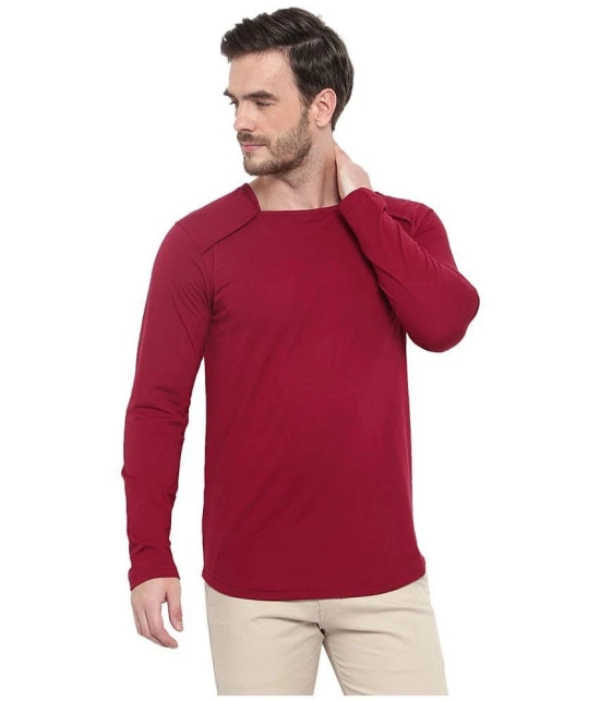 Glito - Maroon Cotton Blend Regular Fit Mens T-Shirt ( Pack of 1 ) - None