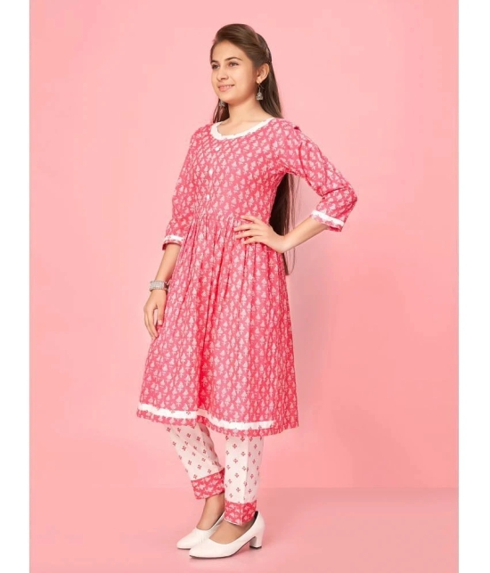 Aarika Pink Cotton Girls Kurti ( Pack of 1 ) - None