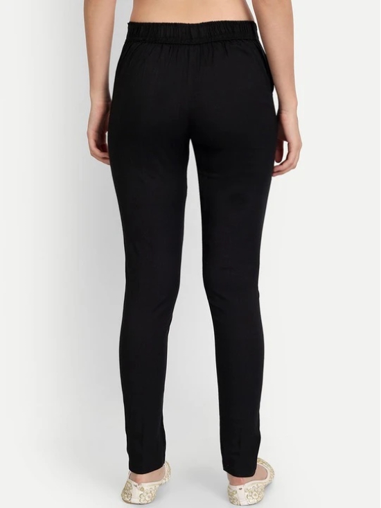 Women Black Regular Fit Solid Cigarette Trouser