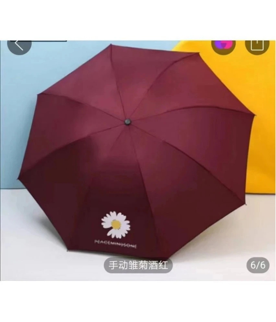 KEKEMI Maroon 3 Fold Umbrella - Maroon