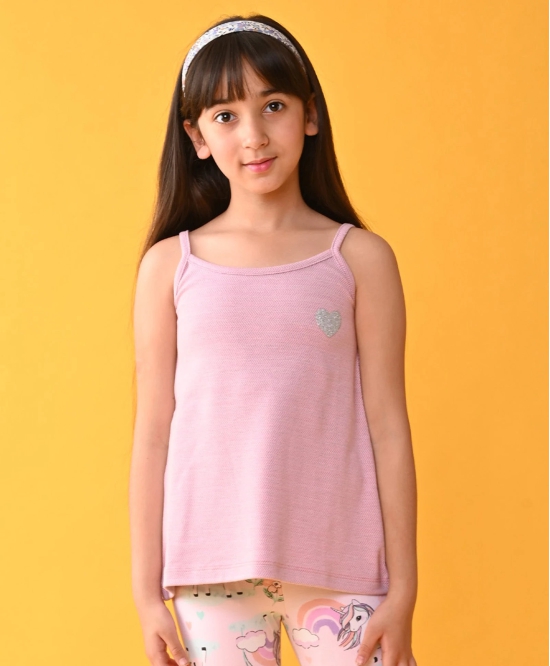 PINK ZIG ZAG HEART SUMMER STRAPPY GIRLS TOP - PINK-5-6 YEARS / 1N / PINK