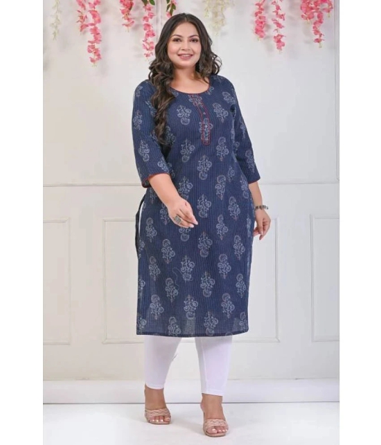 Swasti - Blue Cotton Womens Straight Kurti ( Pack of 1 ) - None