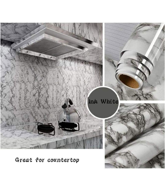 GEEO - White marble design for kitchen foil wallpaper