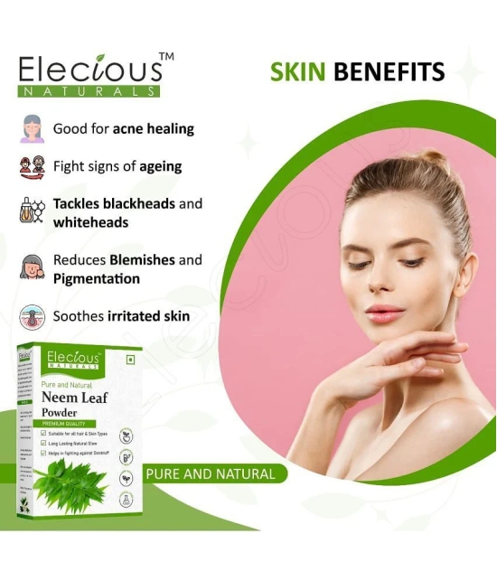 Elecious 100% Natural Neem Powder for Face and Hair (200 Grams) | Anti-Pimple and Anti-Bacterial