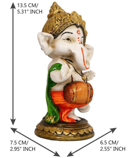 eCraftIndia Showpiece Resin Ganesha Idol 7 x 8 cms Pack of 1