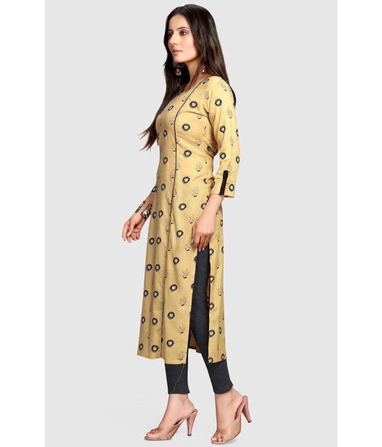 Rajnandini - Beige Rayon Women's A-line Kurti ( Pack of 1 ) - None