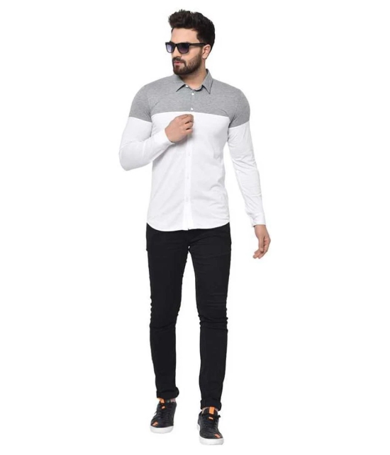 Glito Cotton Blend Regular Fit Colorblock Mens Casual Shirt - White ( Pack of 1 ) - None