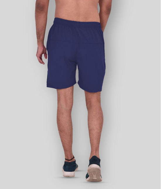 Forbro Blue Polyester Lycra Fitness Shorts - None