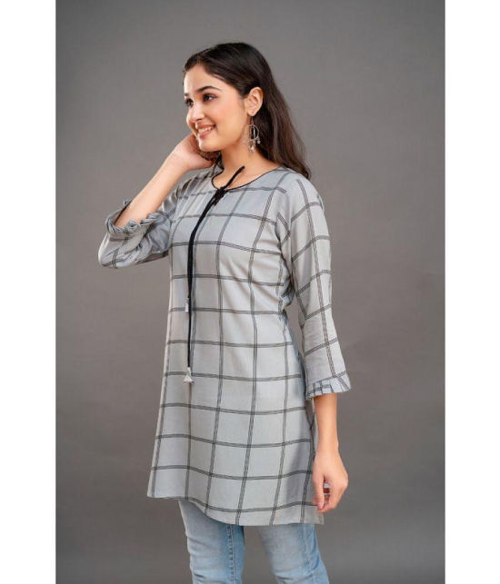 Kapadia Grey Rayon Womens Regular Top ( Pack of 1 ) - None