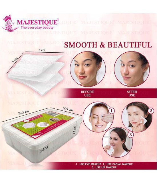 Majestique 250Pcs Soft Touch Facial Cotton Pads Makeup Remover Wipes For Cleansing