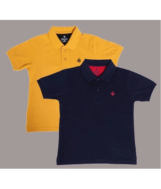 NEUVIN - Multi Color Cotton Blend Boys Polo T-Shirt ( Pack of 2 ) - None