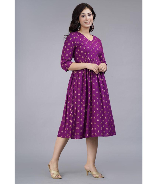 Smien - Purple Rayon Women's Anarkali Kurti ( Pack of 1 ) - None