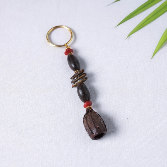 Handmade Natural Adenanthera Pavonina Seeds Keychain