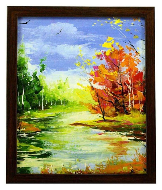 Indianara landscape Synthetic Painting With Frame