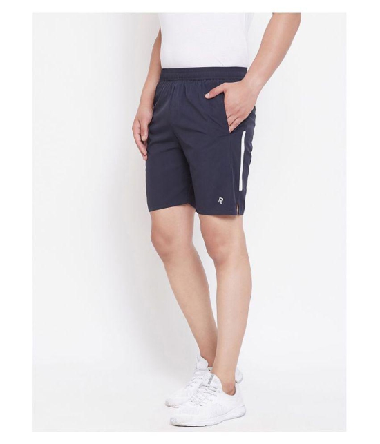 RANBOLT Navy Polyester Lycra Running Shorts - None