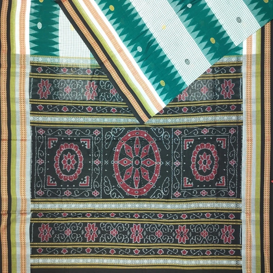 Bomkai Cotton Ikat Saree