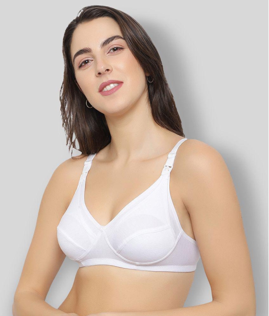 KYODO - White Cotton Blend Non - Padded Women's Everyday Bra ( Pack of 1 ) - 40B