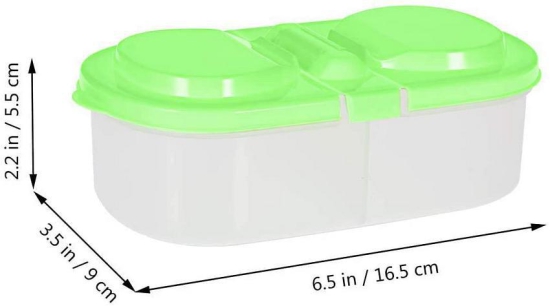 VARKAUS - 2 GRID CONTAINER Plastic Assorted Food Container ( Set of 1 ) - Assorted