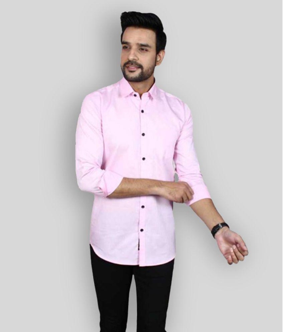 Springberry - Cotton Slim Fit Pink Men's Casual Shirt ( Pack of 1 ) - None