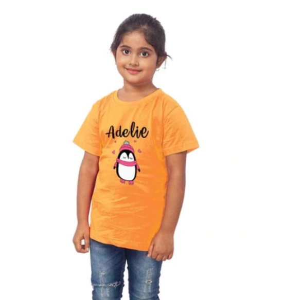 Girls Cotton Adelie Half Sleeve TShirt (Mustard) PID41475