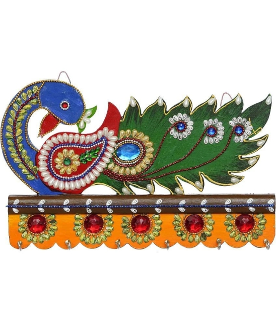 JaipurCrafts Multicolour Wood Key Holder - Pack of 1