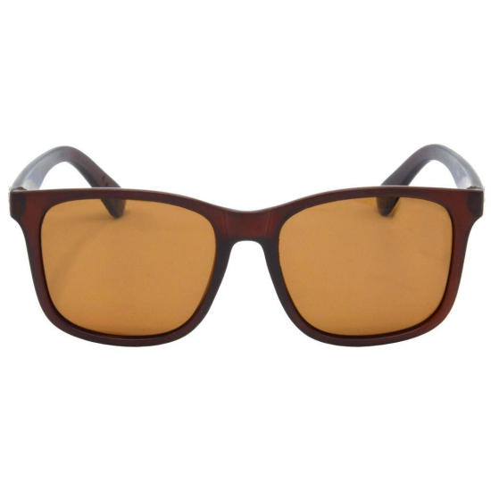 Hrinkar Brown Rectangular Sunglasses Styles Brown Frame Polarized Glasses for Men & Women - HRS504-BWN-BWN-P