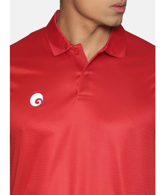 Omtex - Red Polyester Regular Fit Men's Sports Polo T-Shirt ( Pack of 1 ) - None