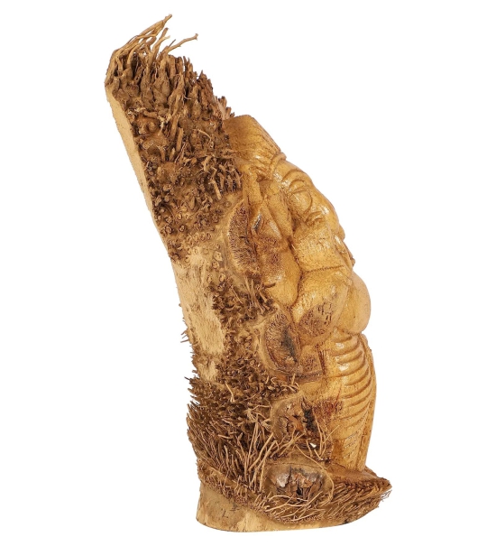 Hand-carved Bamboo Root Idol - Ganesha-Medium - 10 inches