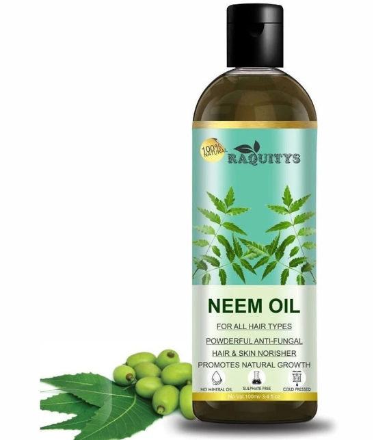 RAQUITYS Neem Oil- Natural & Cold Pressed for Dandruff & Scalp 100ML