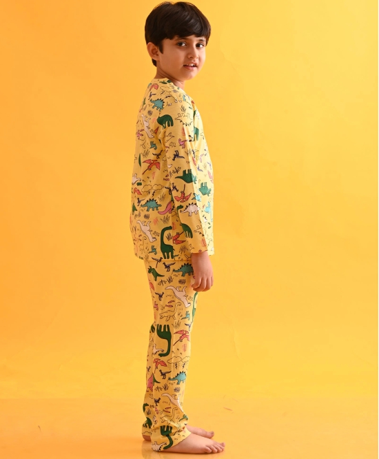 RAINING DINOSAUR LONG SLEEVES PYJAMA SET D - YELLOW-4-5 YEARS / 2N / YELLOW