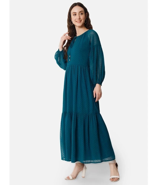 ALL WAYS YOU - Teal Georgette Womens Gown ( Pack of 1 ) - None