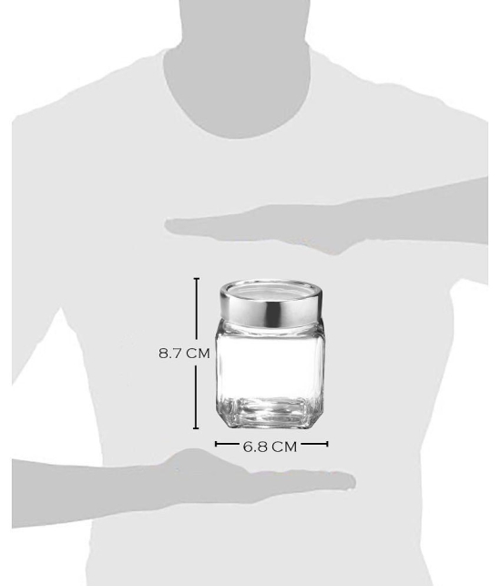 Treo By Milton Cube Storage Glass Jar, Set of 6, 180 ml Each, Transparent - Transparent