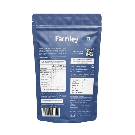 Farmley Premium Cashews 250g | Premium Flax Seeds 200g | Combo 450g