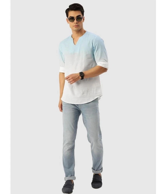 Bene Kleed - Light Blue Cotton Mens Shirt Style Kurta ( Pack of 1 ) - None