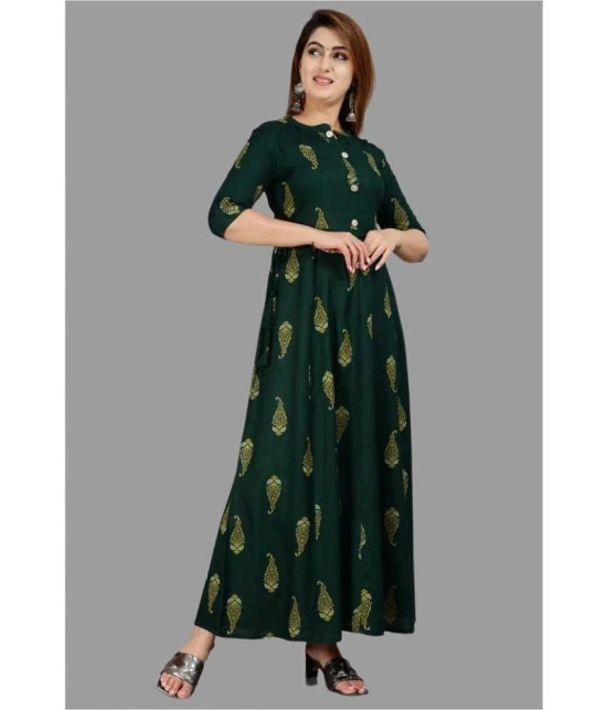 SIPET - Green Rayon Womens Anarkali Kurti ( Pack of 1 ) - None