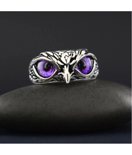 Owl Eye Ring For Men Girls Silver Ring For Boys Adjustable Stylish men Jewellery - None