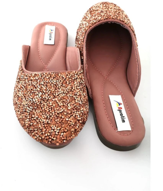 Apratim PeachPuff Ethnic Footwear - None