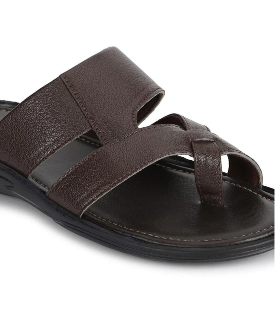 UrbanMark Brown Mens Thong Flip Flop - None