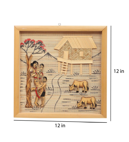 Bamboo Wall Hanging - Small (30 x 30 cm)-Pair of Hornbill