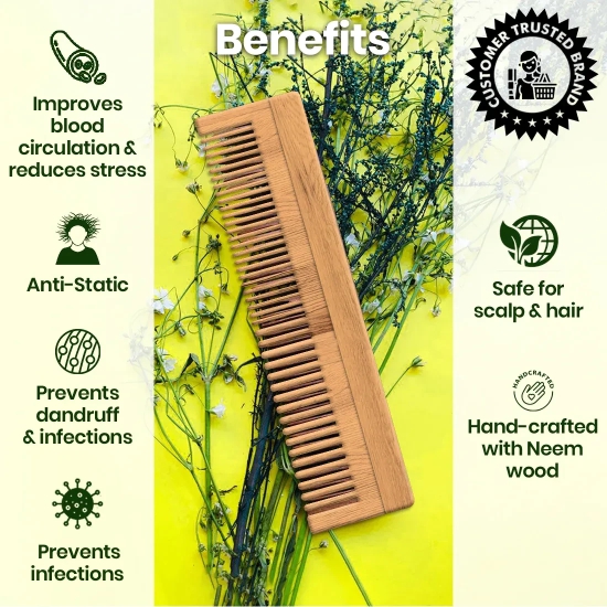 Neem Wood Comb (Anti-Dandruff & Anti-Hair Fall Comb)