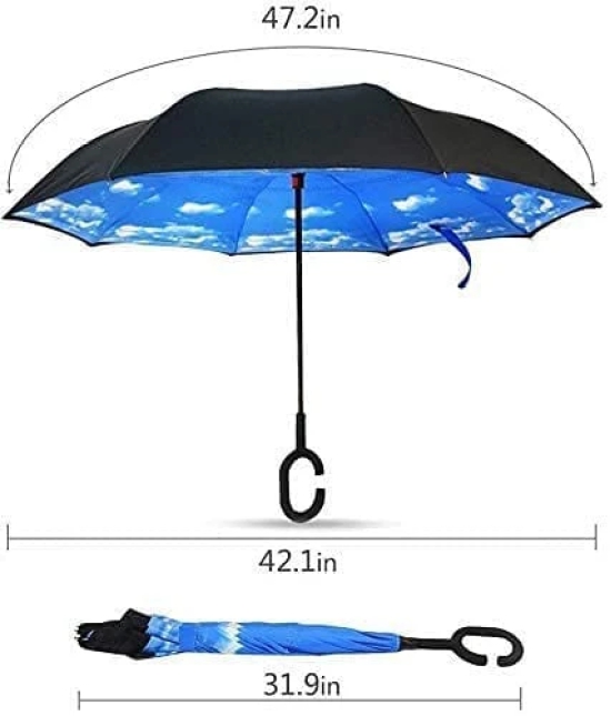 C Umbrella Reverse Inverted Windproof C-Shaped Handle Inside Out Folding Umbrella Double Layer umbrella q