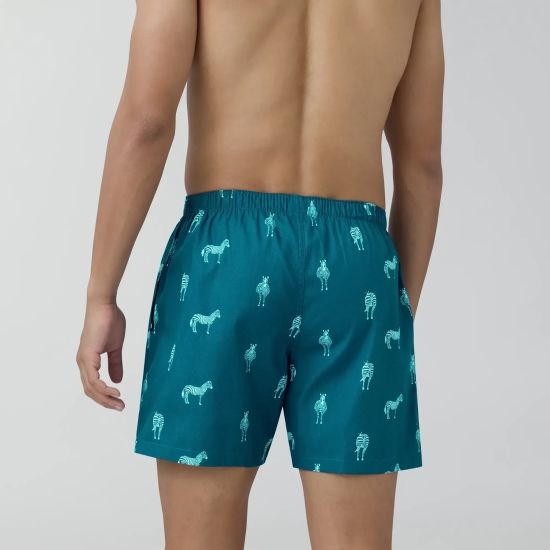 Remix Cotton Boxers Zebra Blue M