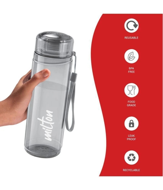 Milton Hector 1000 Pet Water Bottle Set of 3, 1000 ml Each, Grey | Recyclable | Reusable | BPA Free | Food Grade | Leak Proof | Gym | Office | Home | Kitchen | Treking | Travel | Hiking - Gr