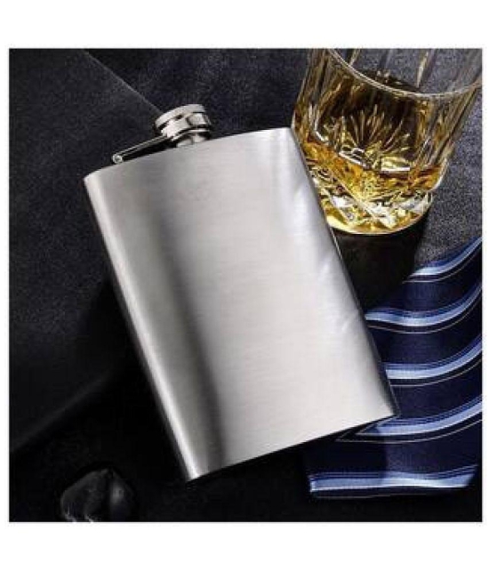 JGG JAIN GIFT GALLERY Steel Hip Flask - Silver