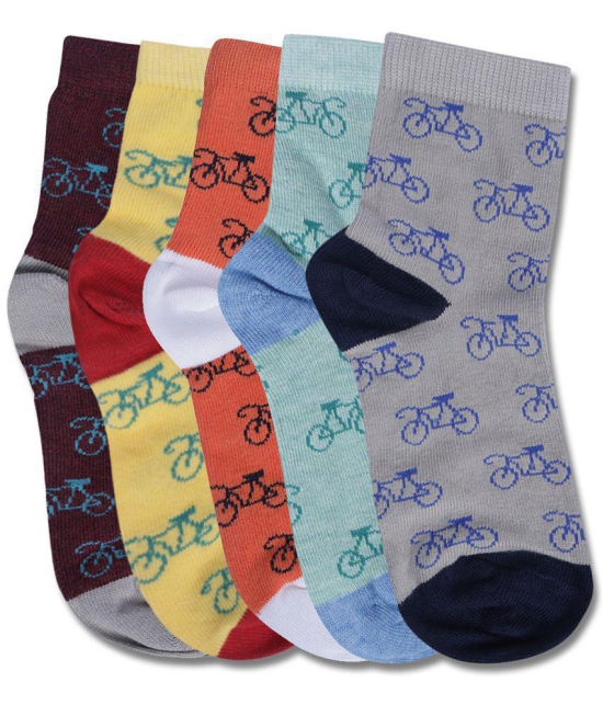 Dollar Multicolor Cotton Blend Boys Ankle Length Socks ( Pack of 5 ) - 12-15 years