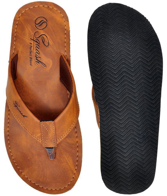 Squash - Tan Men's Thong Flip Flop - None